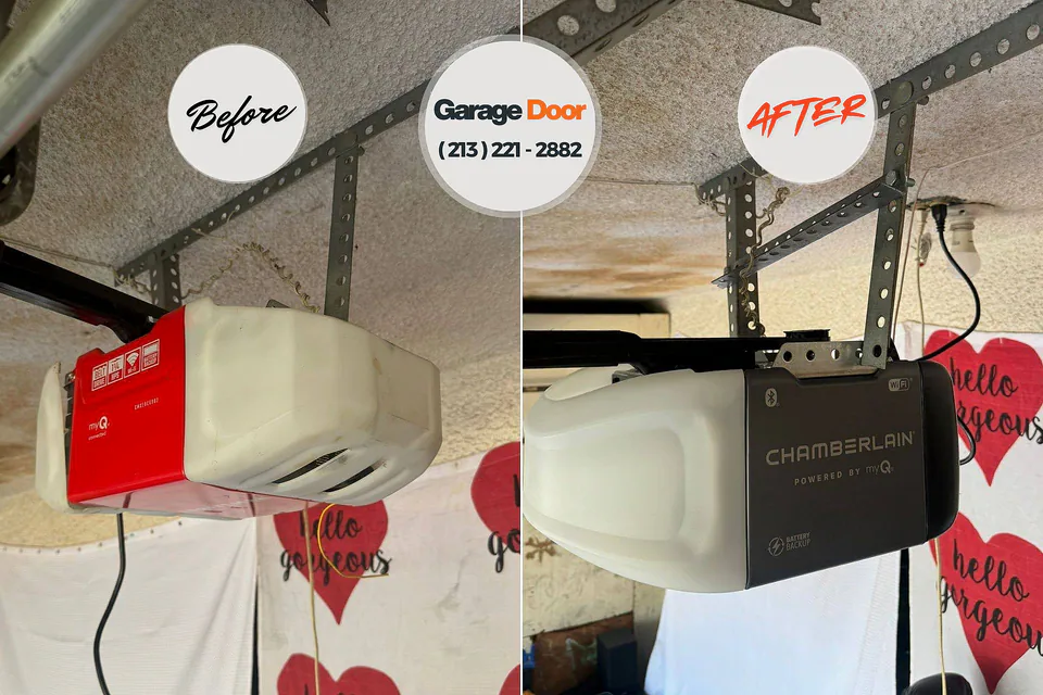 Before and after: Garage Door Emergency Repair Dyersville, IA